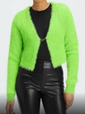 Fabletics NWT Cropped Cardigan In Sour Apple Size Medium